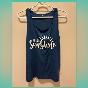 Hello Sunshine Blue Tank Top